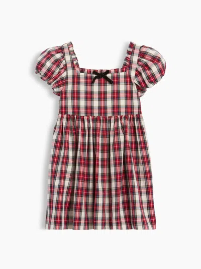 Gap Baby & Toddler Poplin Plaid Dress In White Red Plaid