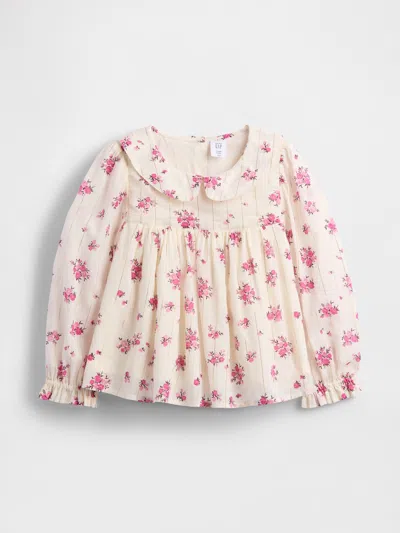 Gap Baby & Toddler Puff-sleeve Floral Top In White