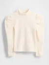 Gap Baby & Toddler Puff-sleeve Rib Mockneck In White