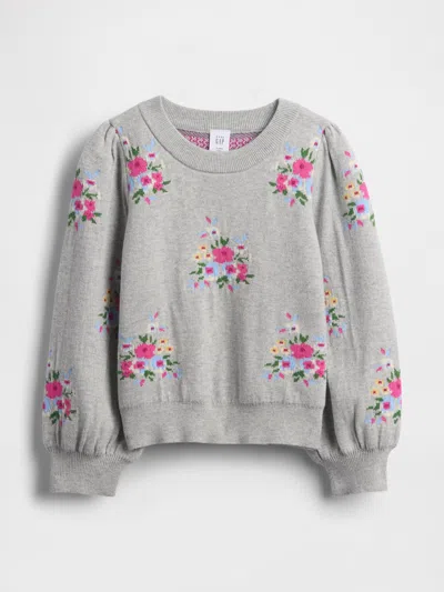 Gap Kids' Baby & Toddler Puff-sleeve Sweater In Gray
