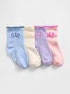 Gap Baby & Toddler Quarter Crew Logo Socks (4-pack) In Multi