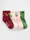 Gap Baby & Toddler Quarter Crew Socks (4-pack) In Green