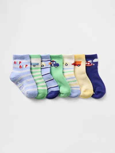 Gap Baby & Toddler Quarter Crew Socks (7-pack) In Multi