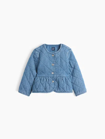 Gap Baby & Toddler Quilted Denim Jacket In Medium Wash