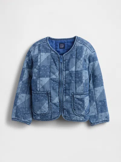 Gap Baby & Toddler Quilted Patchwork Denim Jacket In Blue