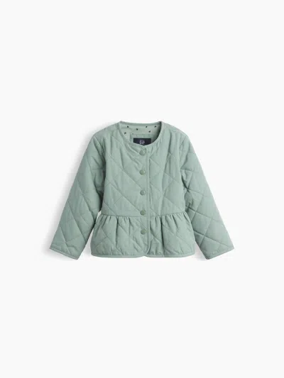Gap Baby & Toddler Quilted Peplum Jacket In Sage