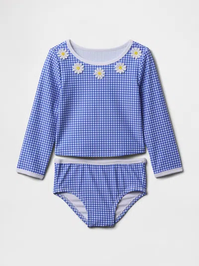 Gap Baby & Toddler Rash Guard Swim Two-piece In Daisy Blue