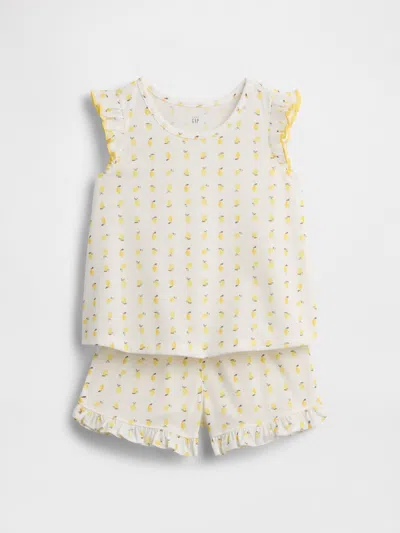 Gap Kids' Baby & Toddler Recycled Ruffle Fruit Pj Short Set In White