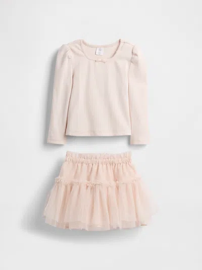 Gap Baby & Toddler Rib & Tulle Outfit Set In Pink