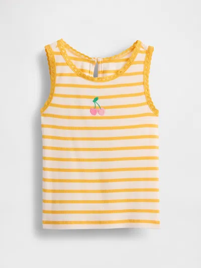 Gap Baby & Toddler Rib Graphic Tank Top In Yellow