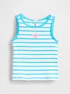 Gap Baby & Toddler Rib Graphic Tank Top In Cyan Blue