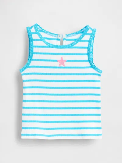 Gap Baby & Toddler Rib Graphic Tank Top In Blue