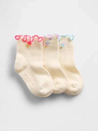 Gap Baby & Toddler Ruffle Crew Socks (3-pack) In Neutral