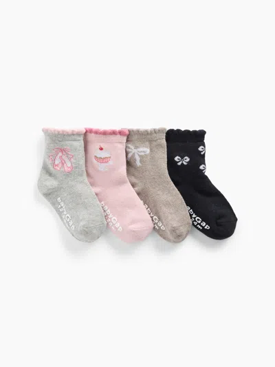 Gap Baby & Toddler Ruffle Quarter Crew Socks (4-pack) In Multi