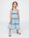 Gap Baby & Toddler Ruffle Tiered Denim Dress In Light Wash