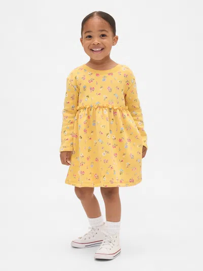 Gap Baby & Toddler Ruffle-waist Sweatshirt Dress In Yellow