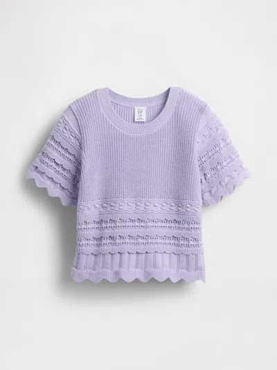 Gap Baby & Toddler Scalloped Mixed-stitch Sweater In Purple