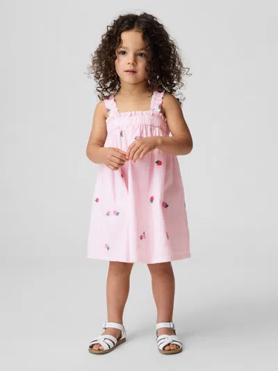 Gap Baby & Toddler Seersucker Embroidered Dress In Pink
