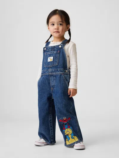 Gap Baby & Toddler Sesame Street Denim Overalls In Blue