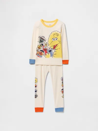 Gap Kids' Baby & Toddler Sesame Street Organic Brushed Cotton Pj Set In Ivory Frost