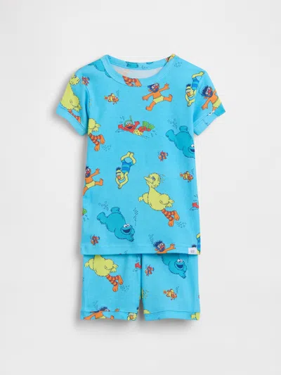 Gap Kids' Baby & Toddler Sesame Street Organic Brushed Cotton Pj Short Set In Blue