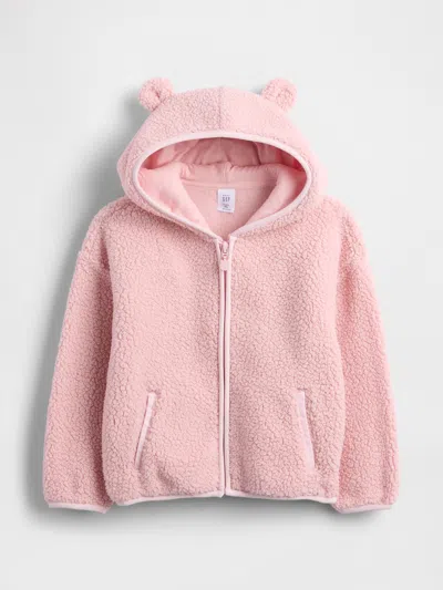 Gap Baby & Toddler Sherpa Bear Zip Hoodie In Pink