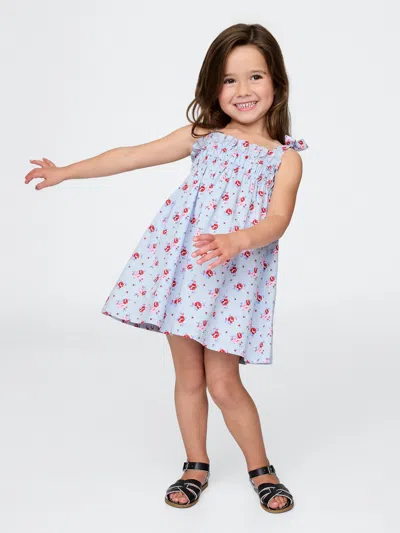 Gap Baby & Toddler Smocked Bow-strap Dress In Blue