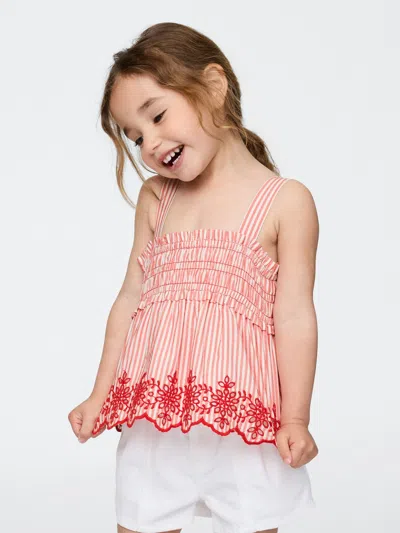 Gap Baby & Toddler Smocked Eyelet Top In Red