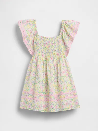 Gap Baby & Toddler Smocked Flutter-sleeve Dress In Pink