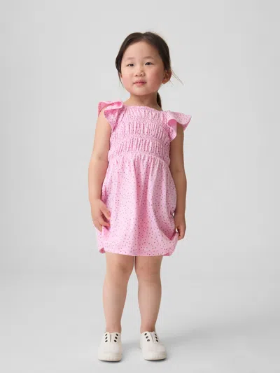 Gap Baby & Toddler Smocked Flutter-sleeve Dress In Pink