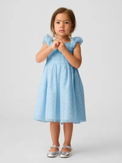 Gap Baby & Toddler Smocked Tulle Dress In Essential Blue