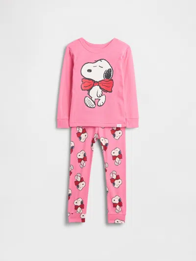Gap Kids' Baby & Toddler Snoopy Organic Brushed Cotton Pj Set In Pink