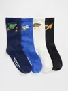 Gap Baby & Toddler Space Crew Socks (4-pack) In Blue