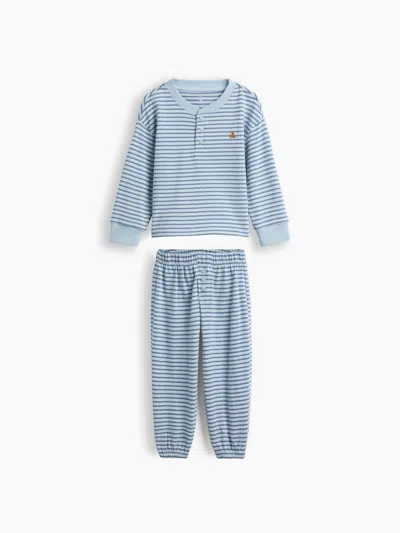 Gap Baby & Toddler Stripe Henley Outfit Set In Sail Blue
