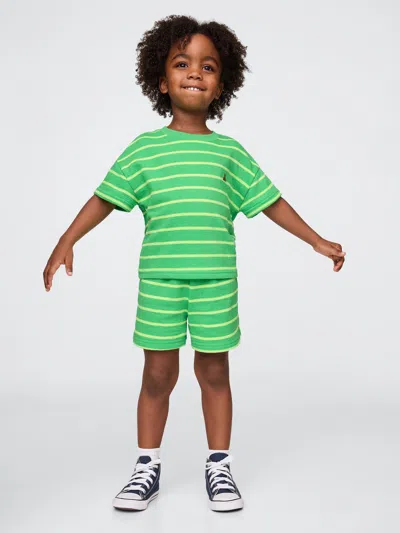 Gap Baby & Toddler Terry Textured Stripe Outfit Set In Green