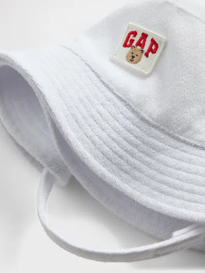 Gap Baby & Toddler Towel Terry Brannan Bear Logo Bucket Hat In Gray