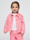 Gap Baby & Toddler Ultrasoft Denim Logo Chore Jacket In Coral Frost