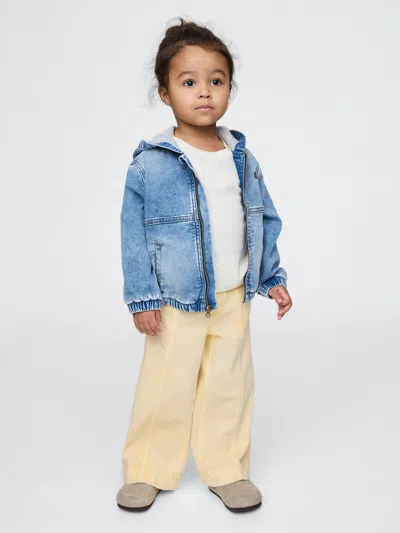 Gap Baby & Toddler Ultrasoft Pull-on Baggy Wide-leg Jeans In Pale Banana Yellow