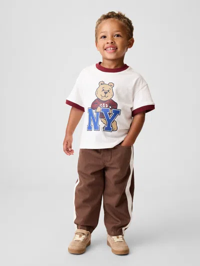 Gap Baby & Toddler Ultrasoft Pull-on Stripe Barrel Pants In Amber Wood