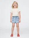 Gap Baby & Toddler Ultrasoft Ruffle Stride Shorts In Light Wash Indigo