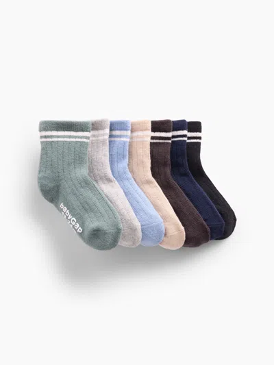 Gap Baby & Toddler Varsity Quarter Crew Socks (7-pack) In Multi