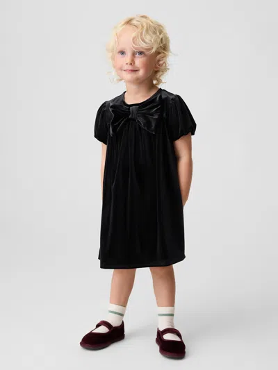 Gap Baby & Toddler Velour Bow Dress In Black