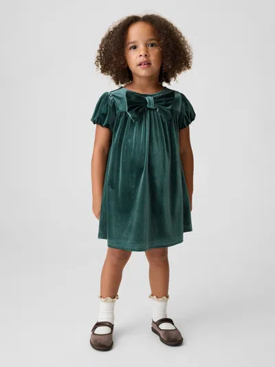 Gap Baby & Toddler Velour Bow Dress In Green