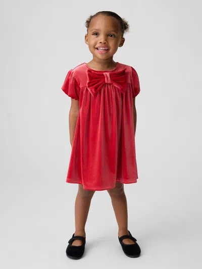 Gap Baby & Toddler Velour Bow Dress In Red