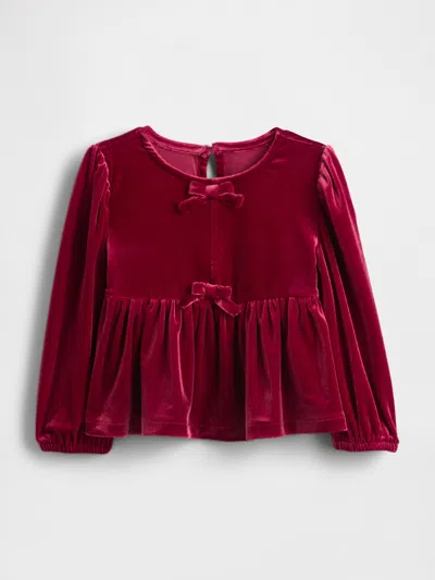 Gap Baby & Toddler Velour Bow Top In Red