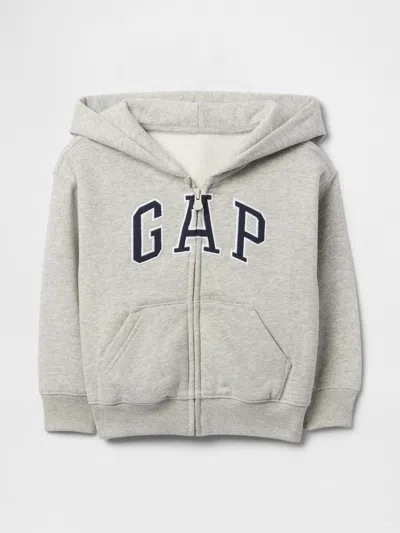Gap Kids' Baby & Toddler Vintagesoft Zip Logo Hoodie In Light Grey