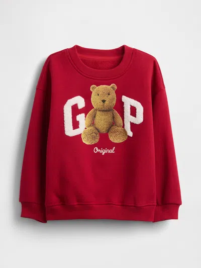 Gap Kids' Baby & Toddler Vintagesoft Bear Logo Sweatshirt In Red