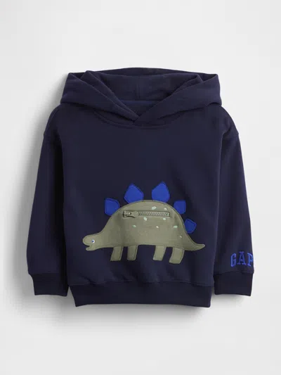 Gap Baby & Toddler Vintagesoft Dino-pocket Hoodie In Blue