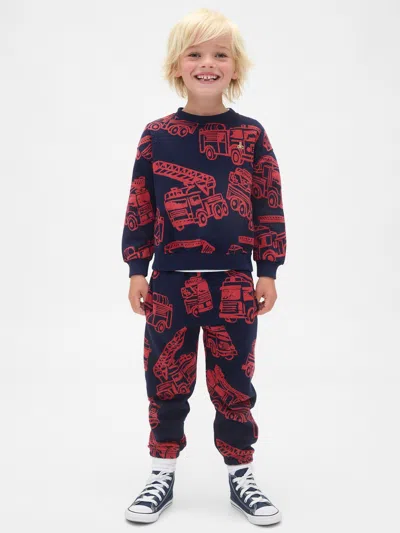 Gap Baby & Toddler Vintagesoft Firetruck Sweat Set In Blue
