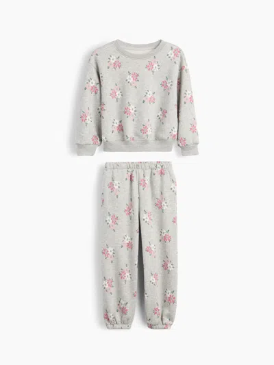 Gap Baby & Toddler Vintagesoft Floral Sweat Set In Gray